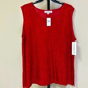 Caroline Rose Red sequin top